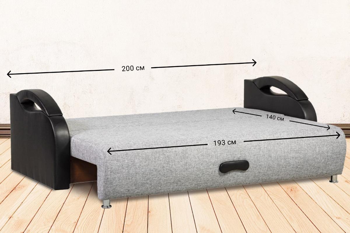 "Диван Юпитер еврокнижка шенилл экокожа серый" - вид 2