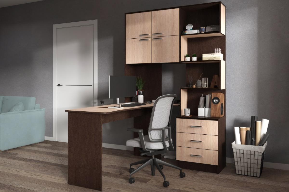 Компьютерный стол Модель-1 левый 3 ящика венге белфорт