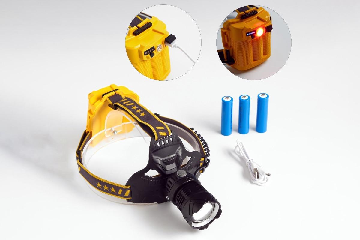 "Налобный аккумуляторный фонарь 50 Вт LED P50" - вид 3