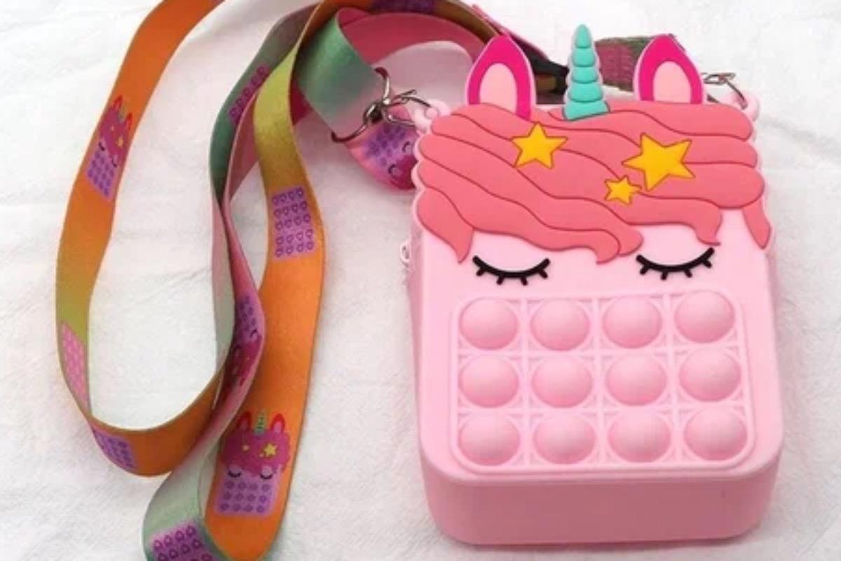 "Силиконовая сумочка-кошелек Единорог Поп-ит" - вид 3