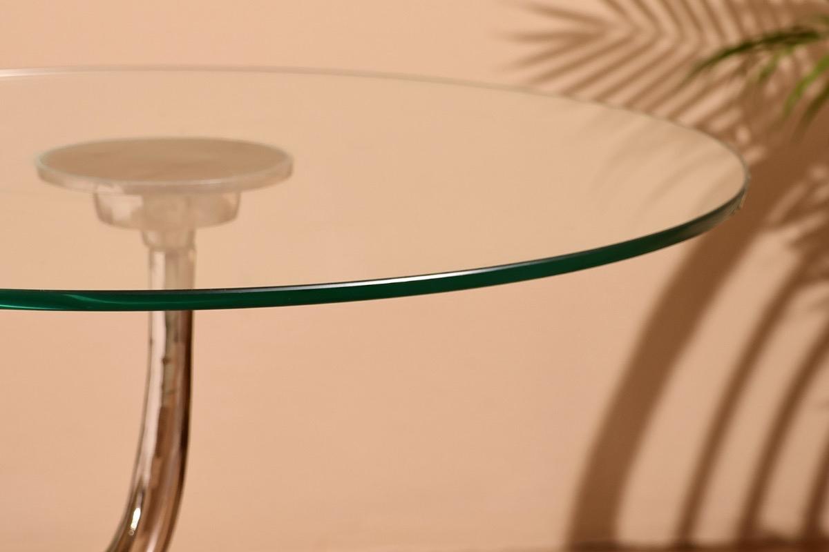 "Столик кофейный круглый алюминий стекло" - вид 3