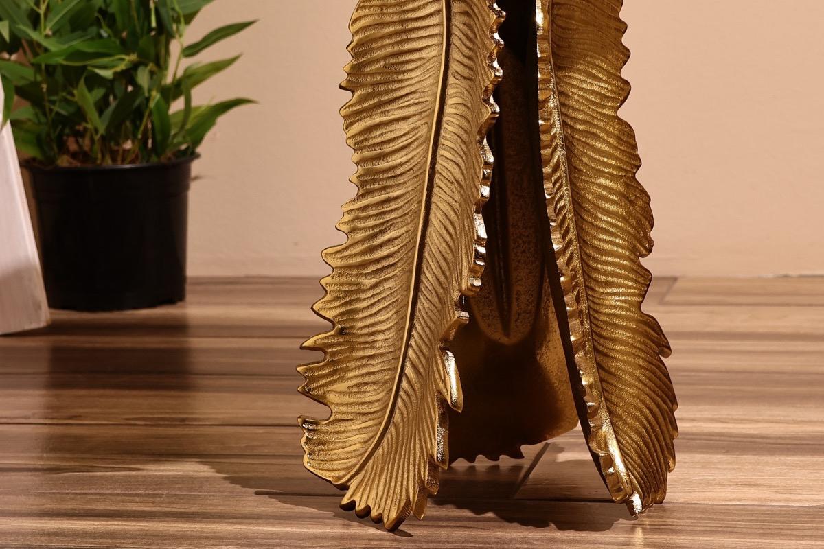 "Столик кофейный Листья золотистый" - вид 3