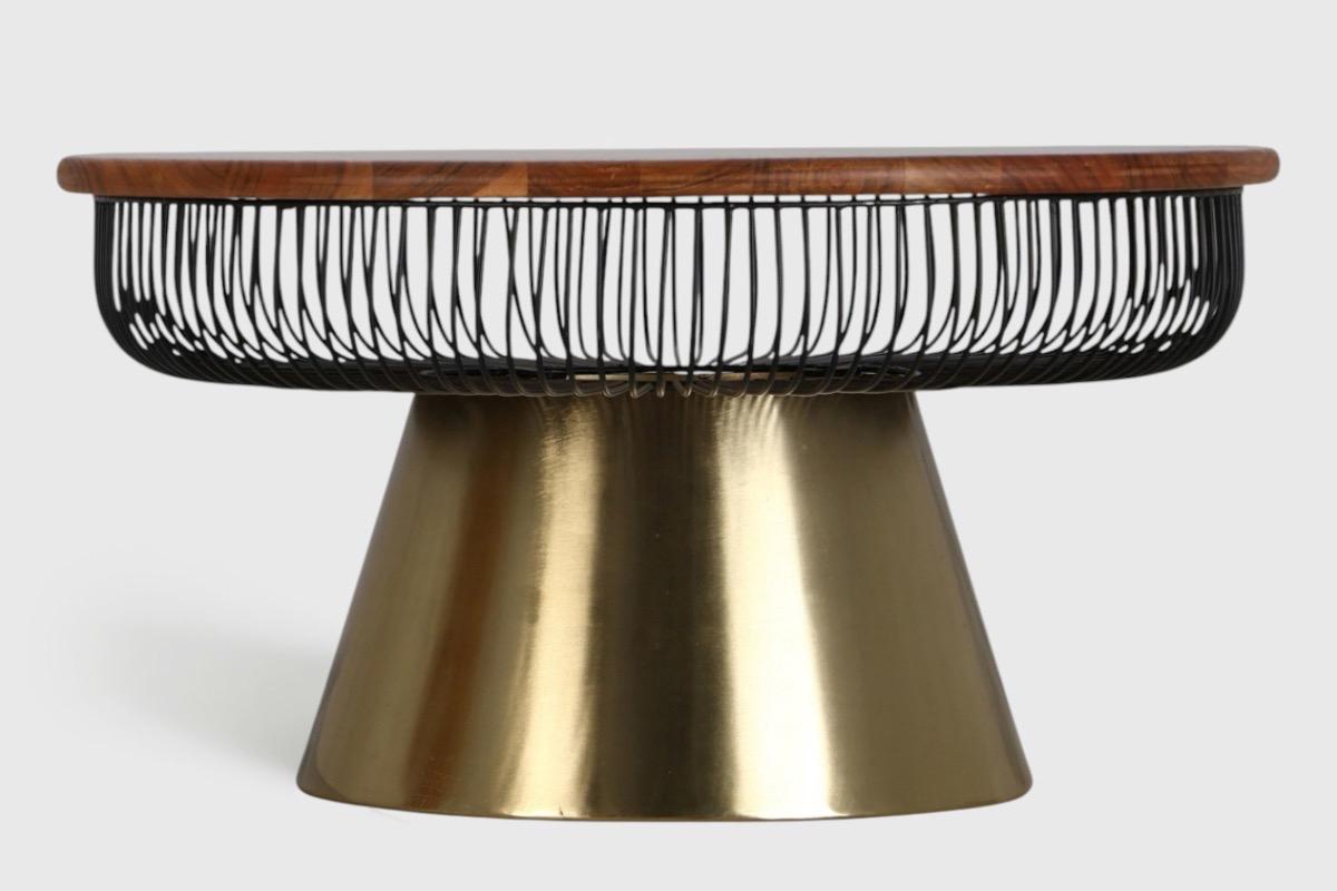 "Столик журнальный Венский кофе круглый золотистый" - вид 4