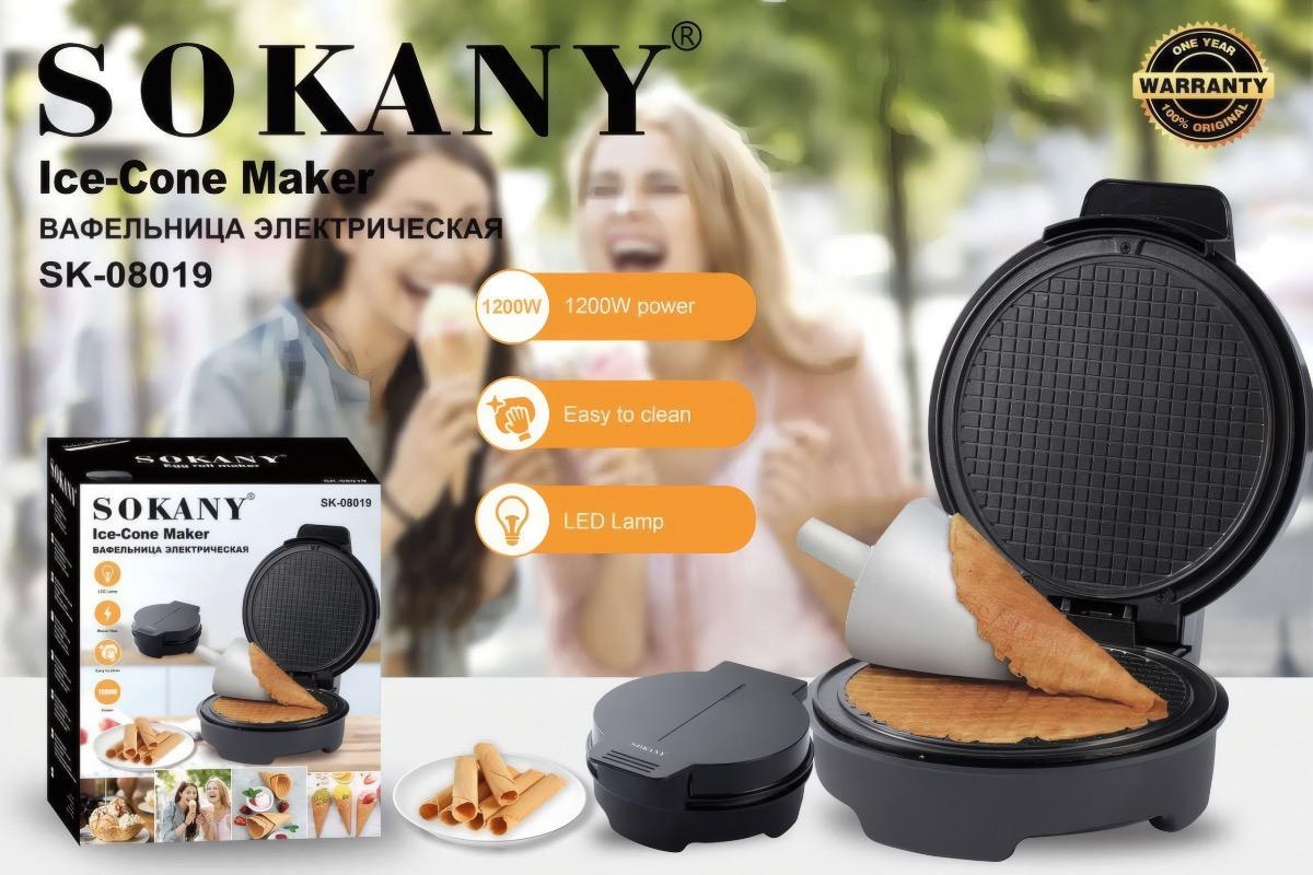 "Вафельница конусная SOKANY SK-08019 1200 Вт" - вид 3