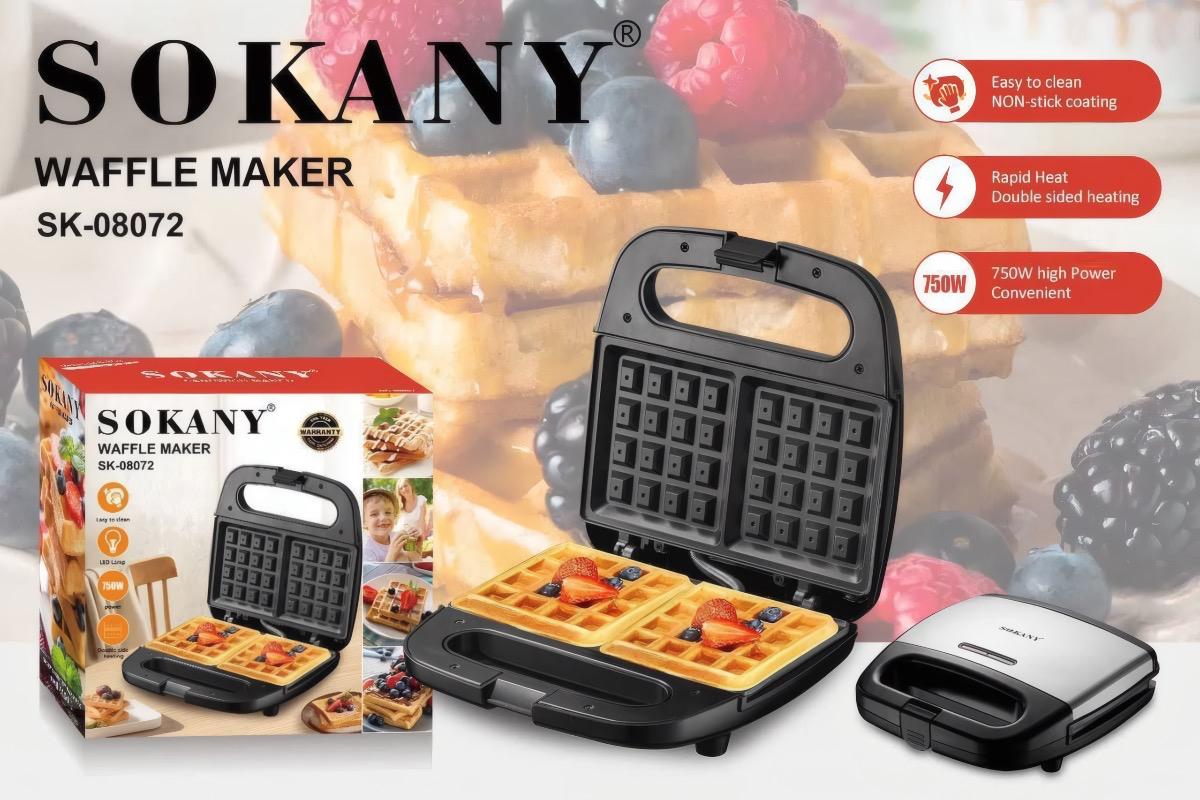 "Вафельница SOKANY SK-08072 750 Вт серебристая" - вид 2